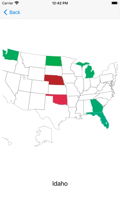 Ảnh chụp màn hình của US States, Maps, Capitals Quiz