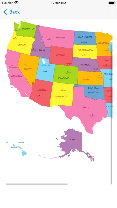 Ảnh chụp màn hình của US States, Maps, Capitals Quiz