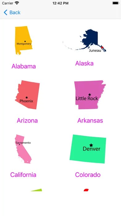 Ảnh chụp màn hình của US States, Maps, Capitals Quiz