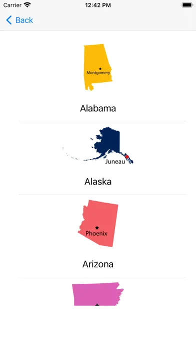 Ảnh chụp màn hình của US States, Maps, Capitals Quiz