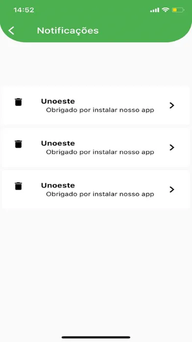 Скриншоты Aplicativo da Unoeste