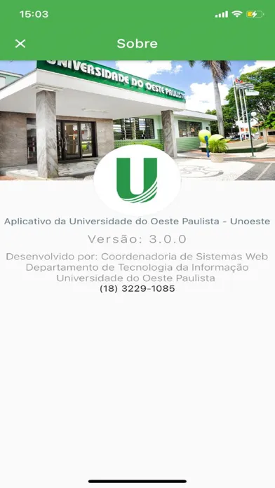 Скриншоты Aplicativo da Unoeste