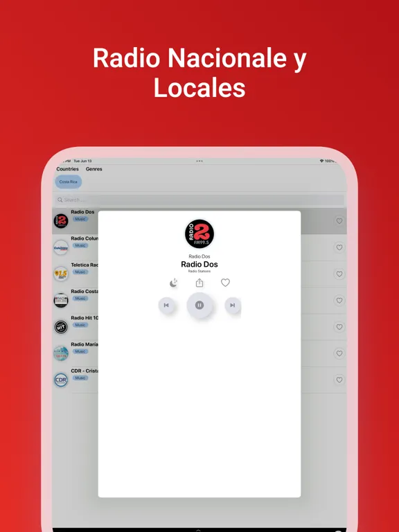 Costa Rica Estaciones de radio iPad 应用截图