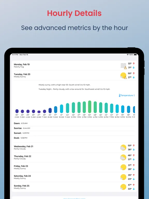 Captures d'écran de NWS Weather Report iPad 