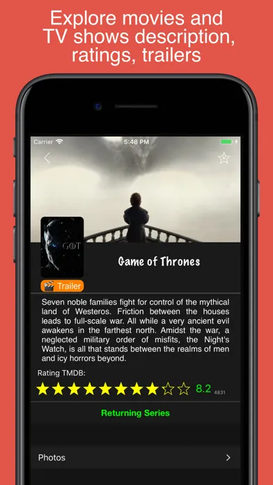 Capturas de tela do My Movies & TV Shows Watchlist