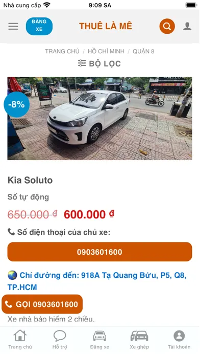 Screenshot di Thuê xe tự lái - Thuê là mê