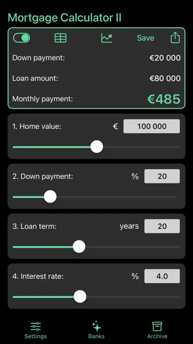 Zrzuty ekranu MTG Mortgage Calculator