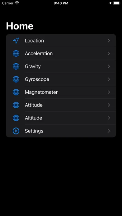 Zrzuty ekranu Sensor-App