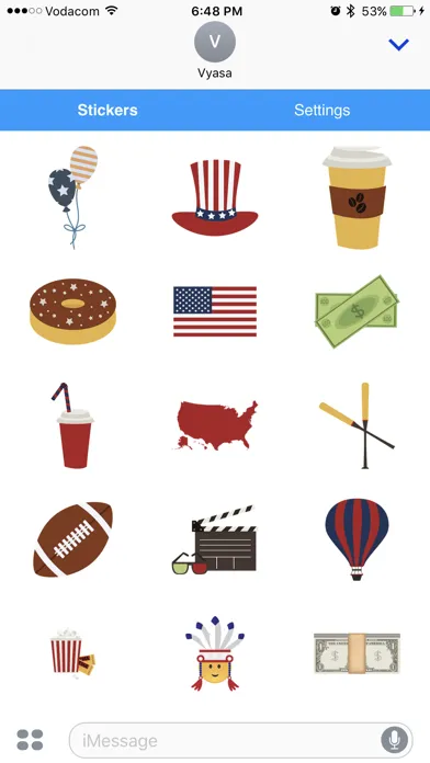 Tangkapan layar American Emoji - Great Emoticons for Texting