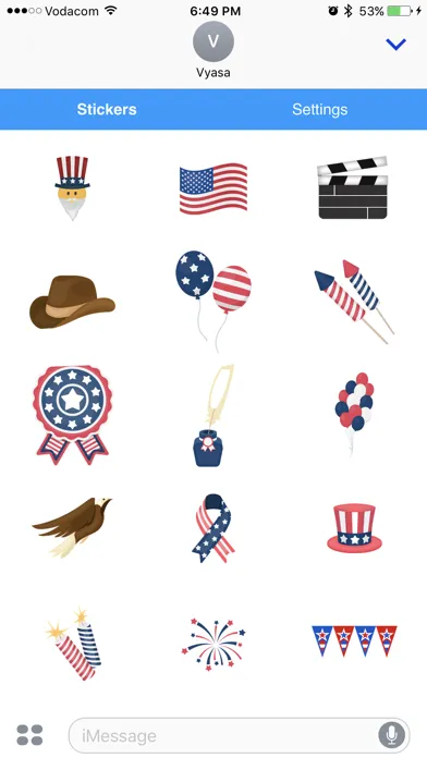 Tangkapan layar American Emoji - Great Emoticons for Texting
