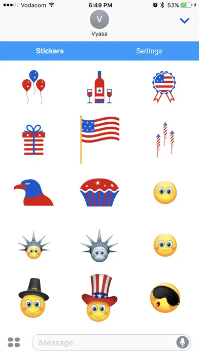 Tangkapan layar American Emoji - Great Emoticons for Texting