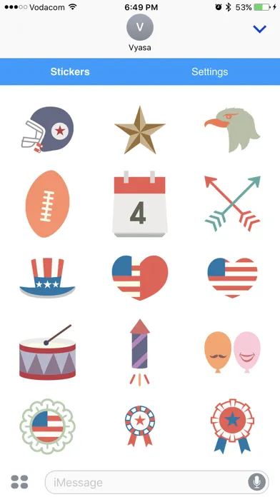 Tangkapan layar American Emoji - Great Emoticons for Texting
