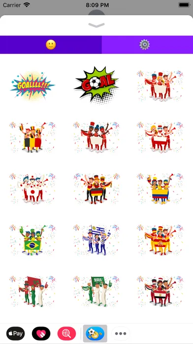 Tangkapan skrin Soccer Emoji Stickers