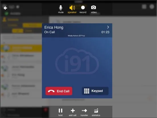 Capturas de tela do Softphone i91 Pro iPad 