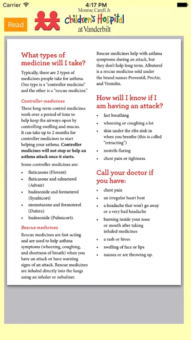Capturas de pantalla de AsthmaHelp