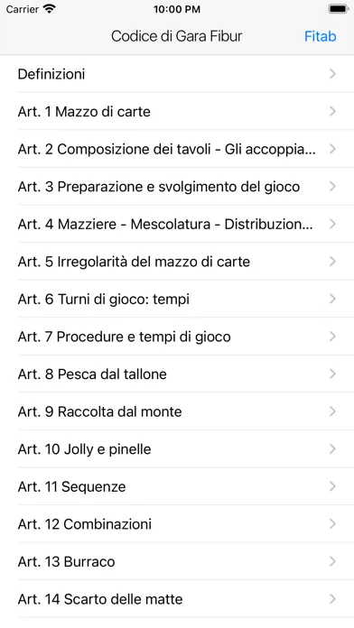 Codice di Gara Burraco Light應用截圖
