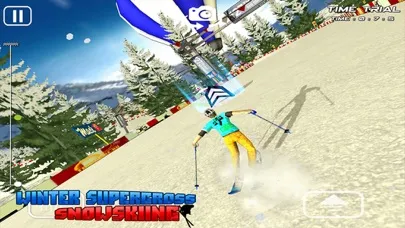 Capturas de tela do Winter Super Cross SnowSkiing - Free 3D Snow Water Racing Madness Game