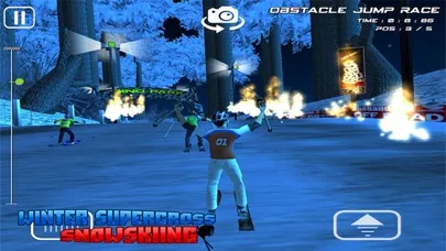 Capturas de tela do Winter Super Cross SnowSkiing - Free 3D Snow Water Racing Madness Game