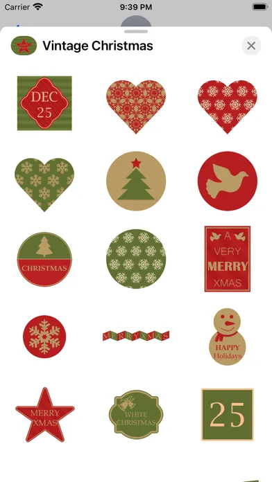 Capturas de tela do Vintage Xmas Stickers