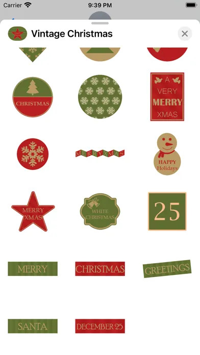 Capturas de tela do Vintage Xmas Stickers