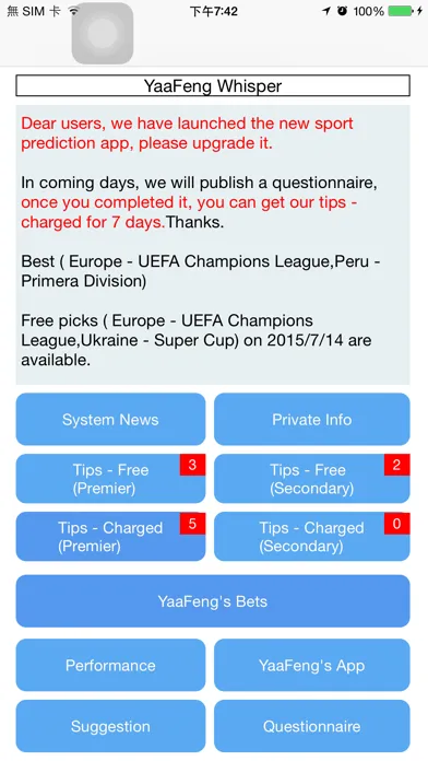 Zrzuty ekranu Sports Prediction
