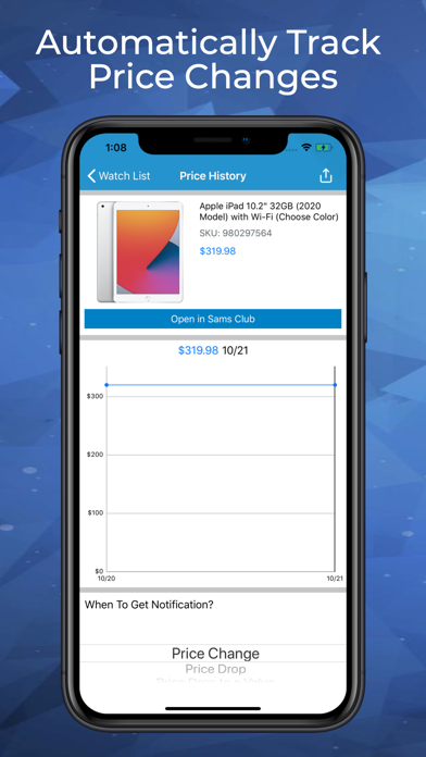 Zrzuty ekranu Price Tracker for Sam's Club