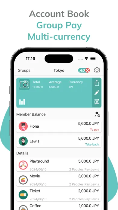 GoDutch: group bills tracker スクリーンショット