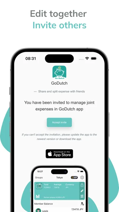 GoDutch: group bills tracker スクリーンショット