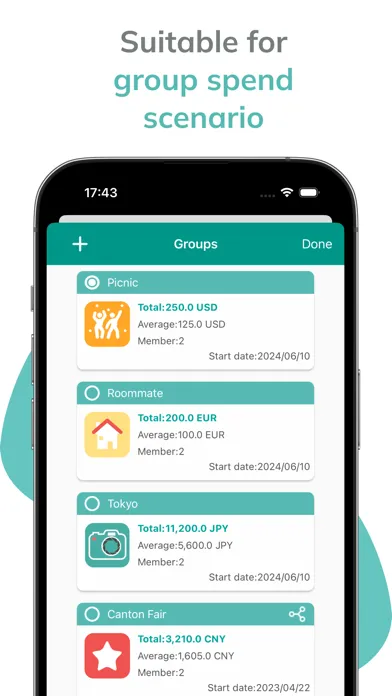 GoDutch: group bills tracker スクリーンショット