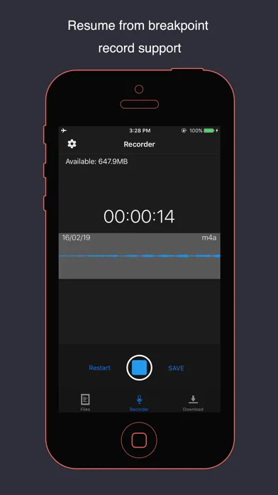Capturas de tela do VoiceHD - voice recorder