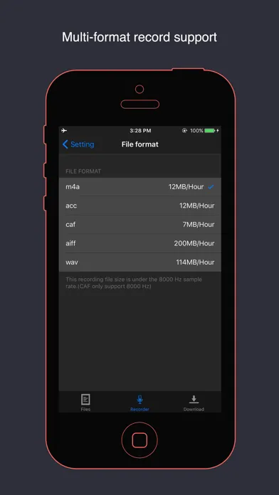 Capturas de tela do VoiceHD - voice recorder