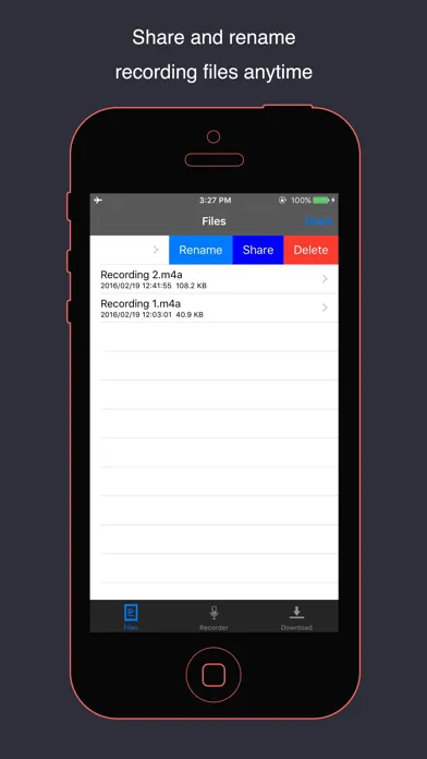 Capturas de tela do VoiceHD - voice recorder