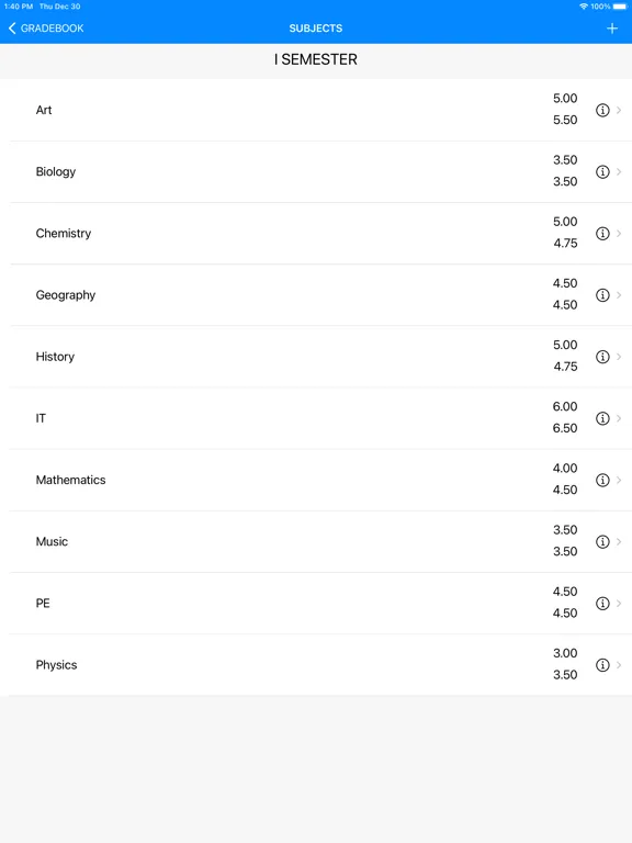 صور Gradebook - Dzienniczek iPad 