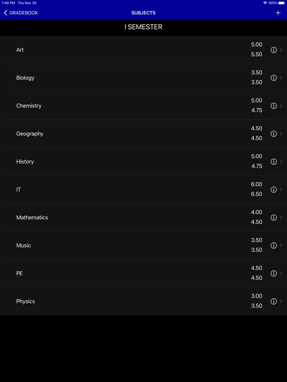 صور Gradebook - Dzienniczek iPad 