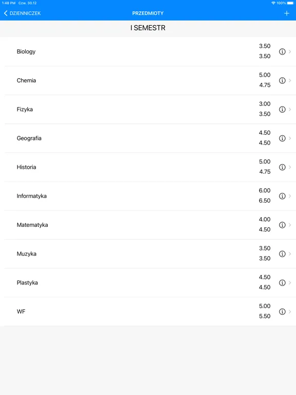 صور Gradebook - Dzienniczek iPad 