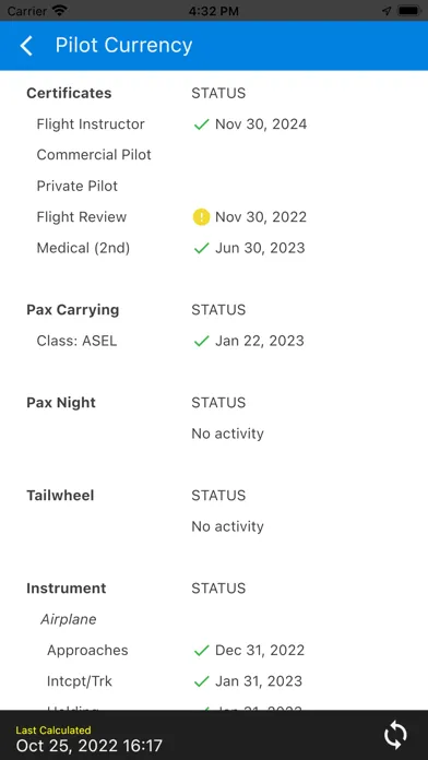 ZuluLog Pilot Logbook and EFB Ekran Görüntüleri