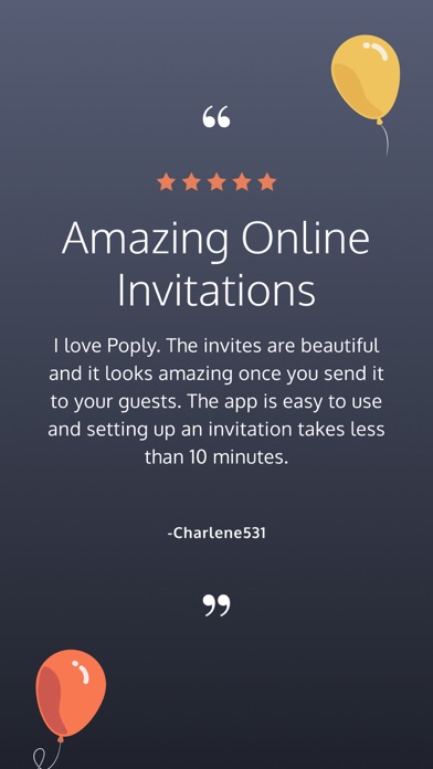 Poply: Party Invitation Maker Screenshots