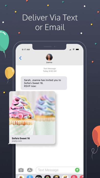 Poply: Party Invitation Maker Screenshots