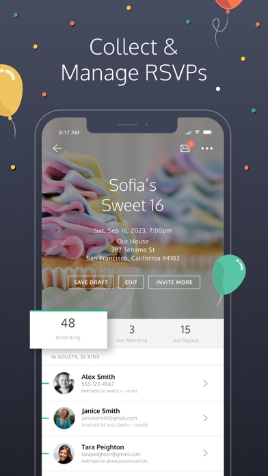 Poply: Party Invitation Maker Screenshots