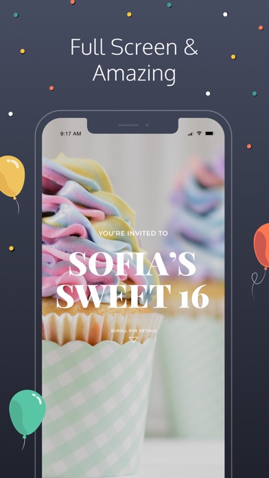 Poply: Party Invitation Maker Screenshots