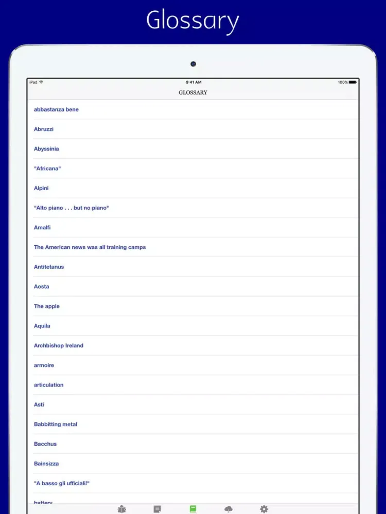 A farewell to arms - sync transcript iPad  Screenshots