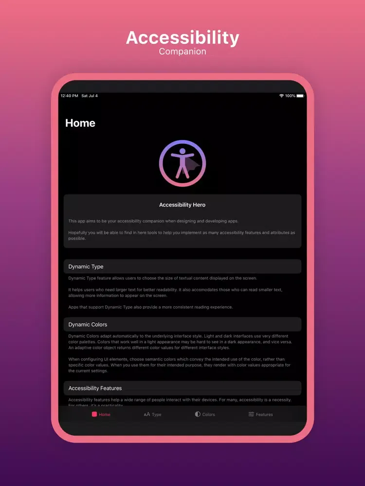 Accessibility Hero iPad  স্ক্রিনশট