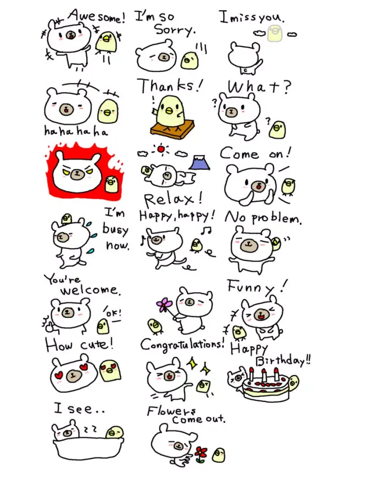 White Bear Candy Stickers!! iPad 应用截图