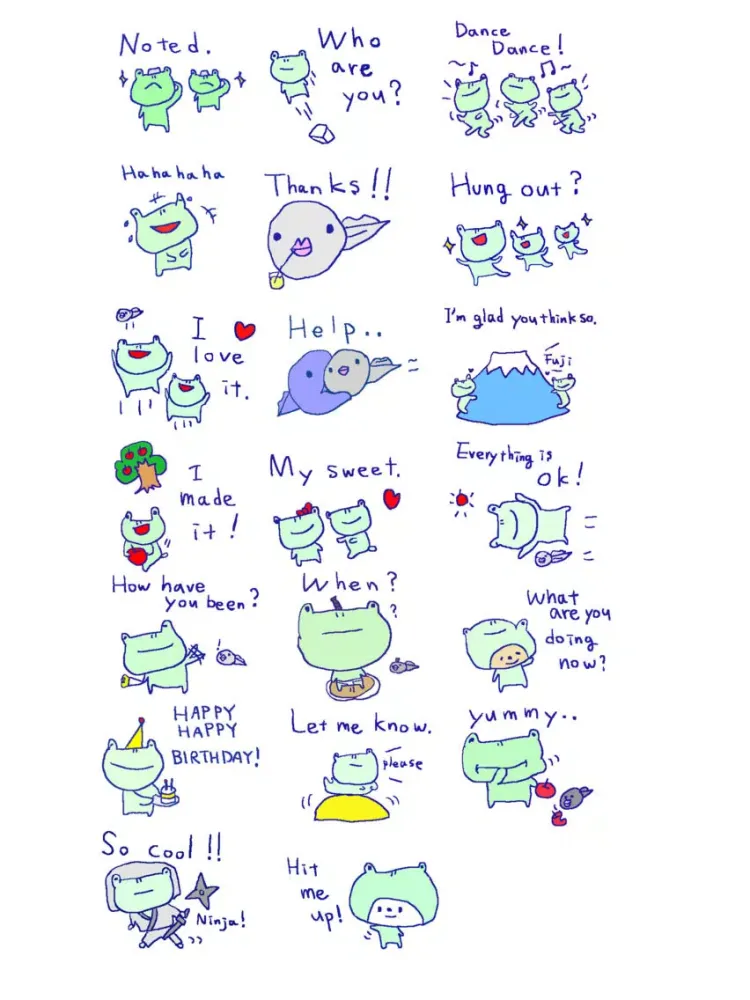 Cute Frog Stickers!! iPad  スクリーンショット