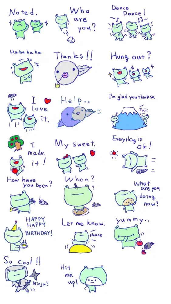 Cute Frog Stickers!! スクリーンショット