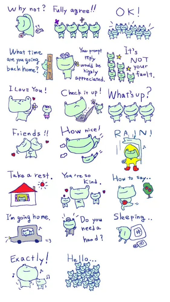Cute Frog Stickers!! スクリーンショット