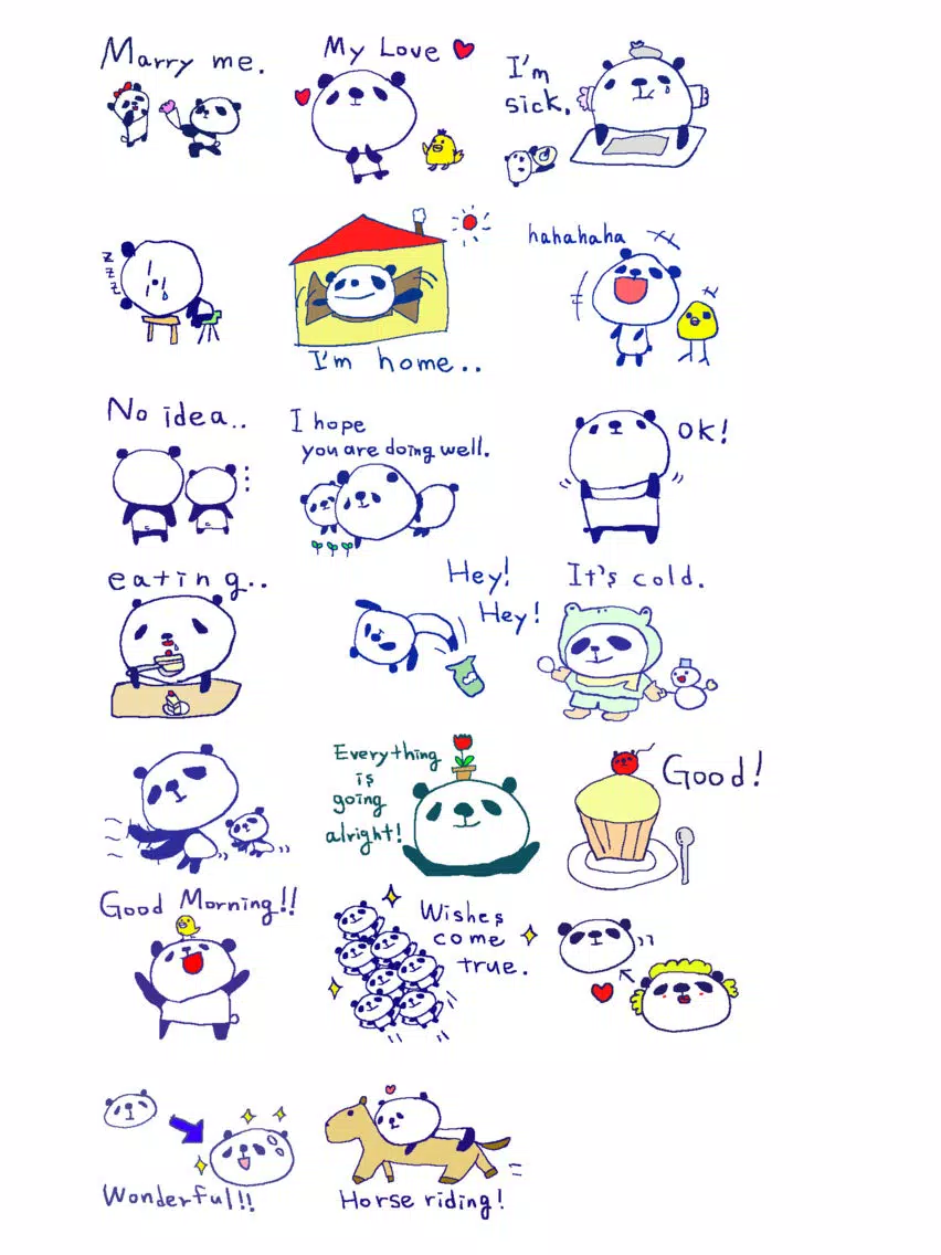 Tangkapan layar Happy panda stickers!! iPad 