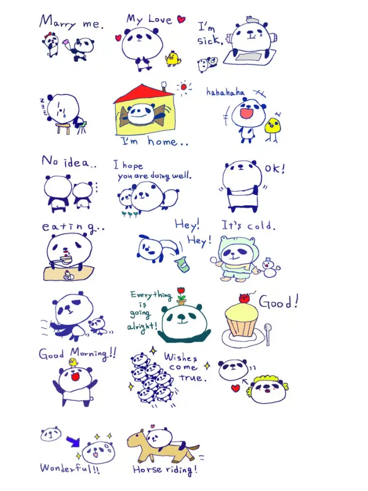 Happy panda stickers!! iPad  স্ক্রিনশট