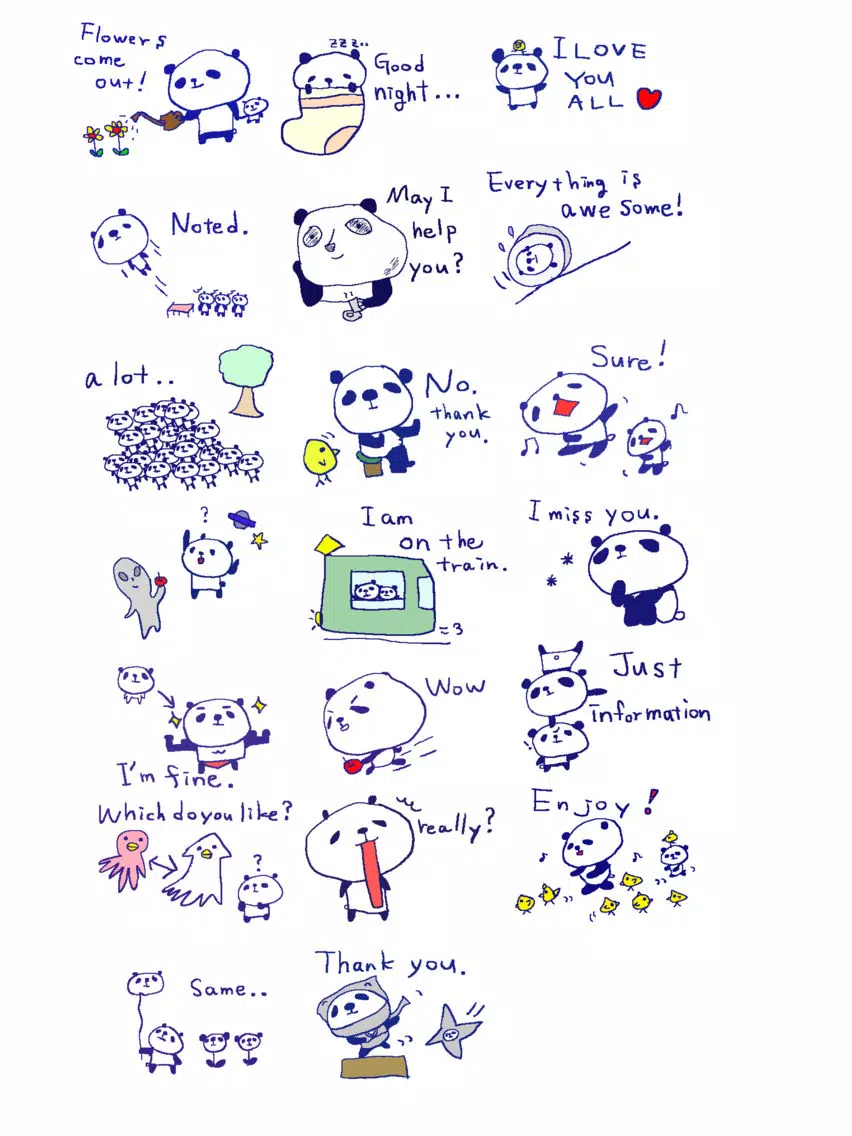 Tangkapan layar Happy panda stickers!! iPad 