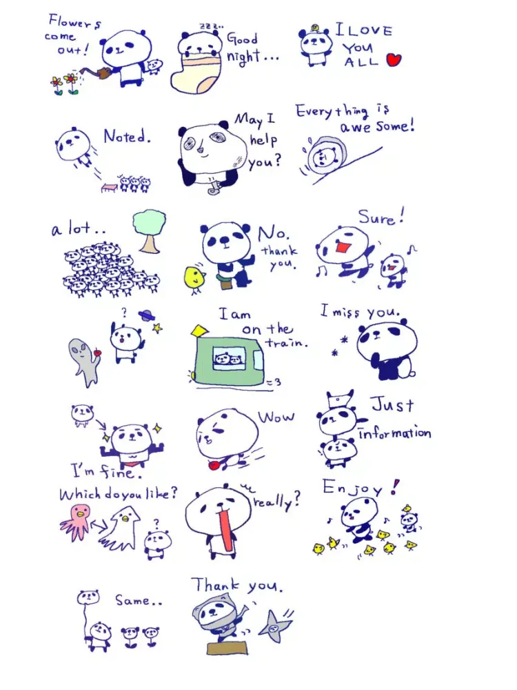 Happy panda stickers!! iPad  স্ক্রিনশট